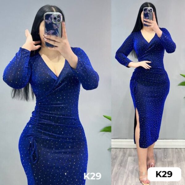 فستان الخامة جيرسي ترتر لمع القياس فري سايز يلبس لحد وزن 85