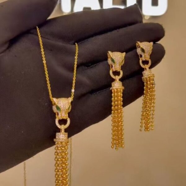 Panther Tassel Jewelry Set — Necklace & Earrings