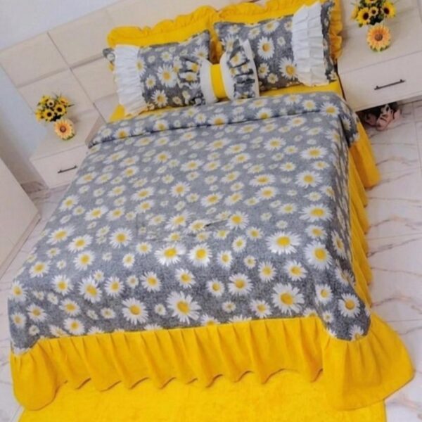 grey&yellow bed mattress