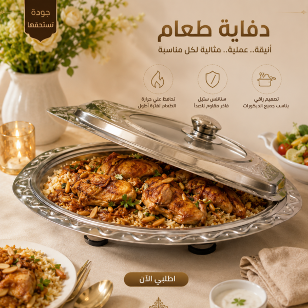 منسف ستيل بيضوي - Image 3