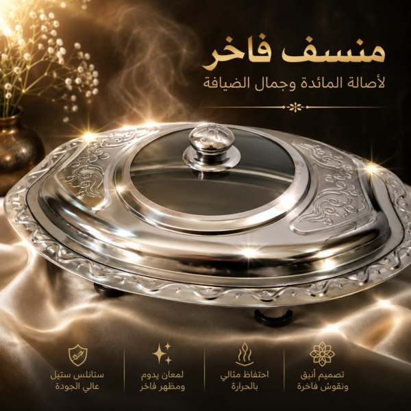 منسف ستيل بيضوي - Image 2
